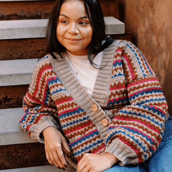 Ottolie - Chevron-Cardigan mit Taschen
2