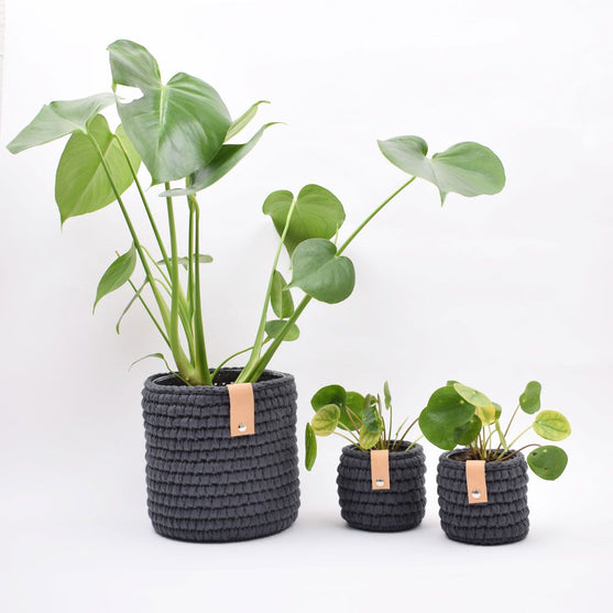 Gehäkelter Übertopf aus Ribbon - Groß
2