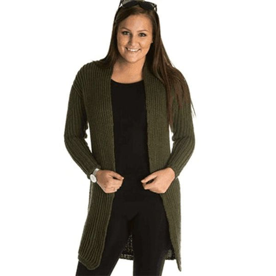 1526 - Langer Patent gestrickter Cardigan
