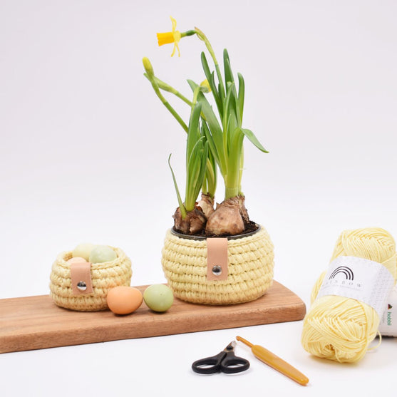 Cotton Osterkorb mit Lederdetail
2