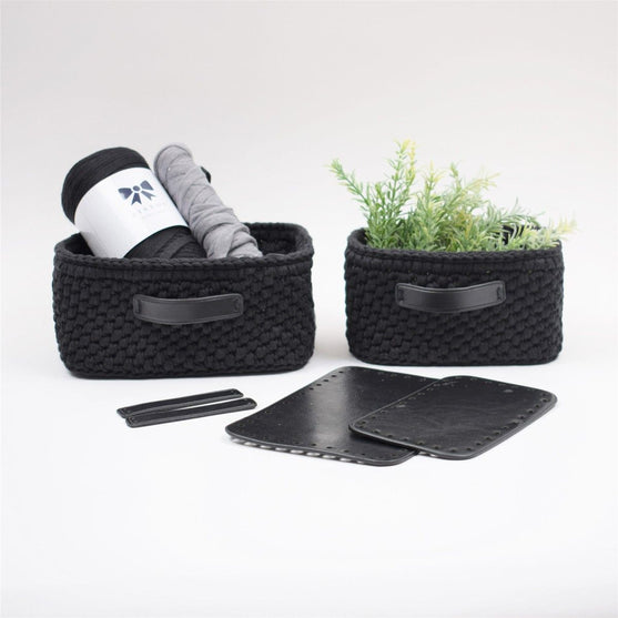 Aufbewahrungskorb mit Lederboden Rechteckig - Groß
4