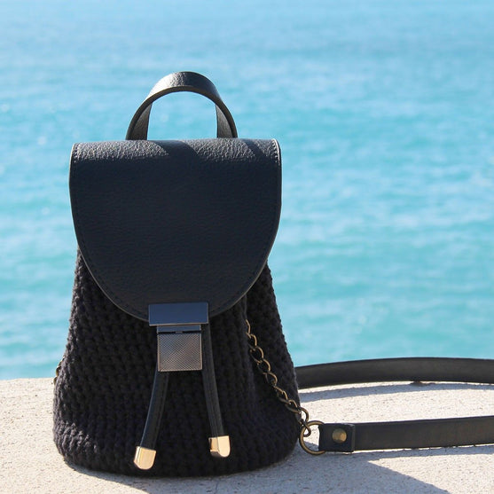 Taschenklappe für Metallverschluss - Schwarz/Silber - Go Handmade
2