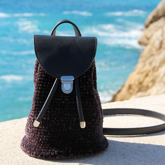 Taschenklappe für Metallverschluss - Schwarz/Silber - Go Handmade
3