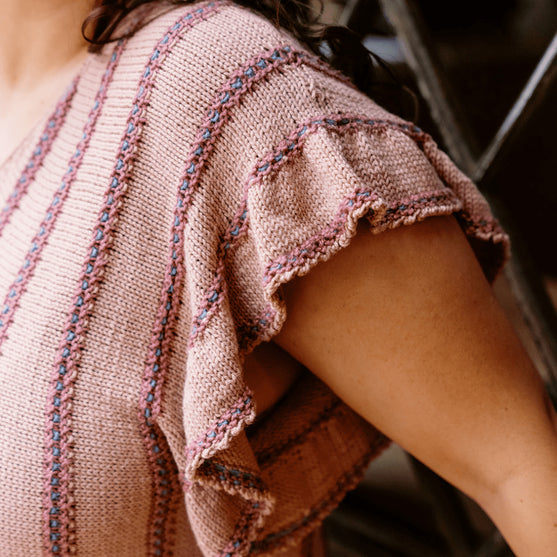 Dalle de Verre - Top mit Rüschenärmeln
10