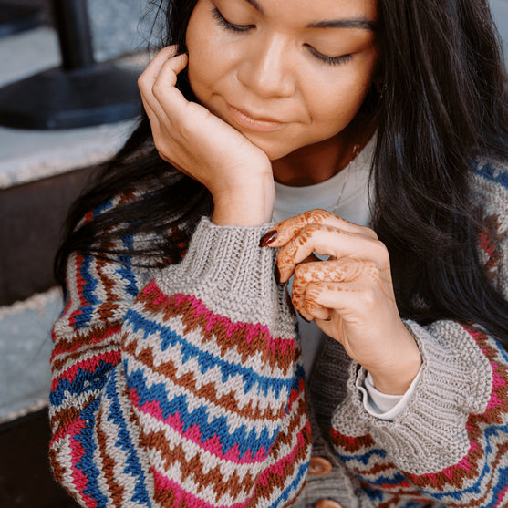 Ottolie - Chevron-Cardigan mit Taschen
5