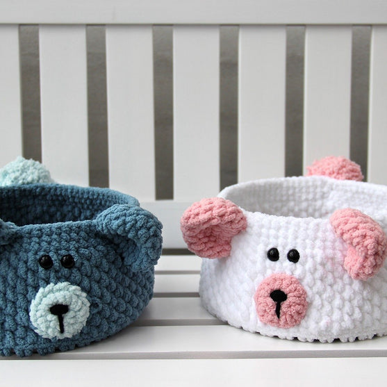 Teddy Basket mit PU-Lederboden
5