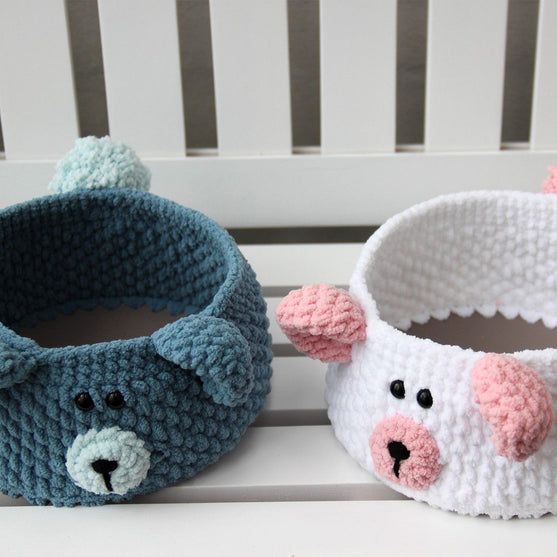 Teddy Basket mit PU-Lederboden
6