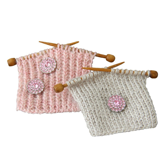 Glitzerknöpfe - Kleine Steine - Pink - 4 Stk - Go Handmade
4