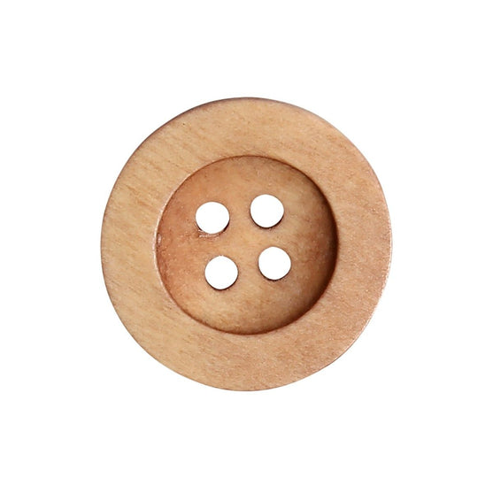 Holzknöpfe - Round Groove - Hell - Go Handmade
2