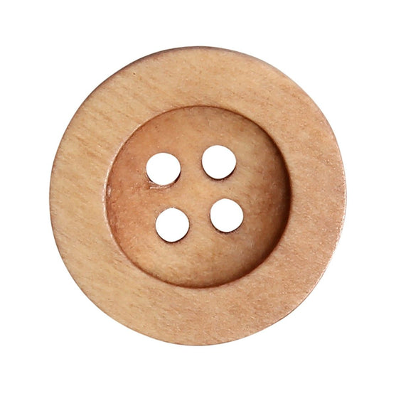 Holzknöpfe - Round Groove - Hell - Go Handmade
3