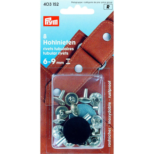 Hohlnieten 6 - 9 mm - Silber - Prym