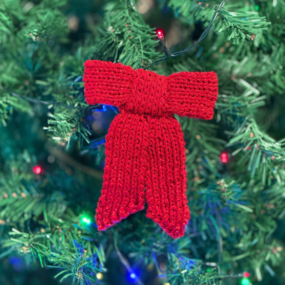 Gestrickte Schleife - Weihnachtsdeko
4