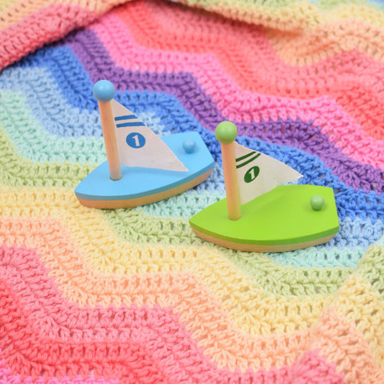 

Gehäkelte Rainbow Babydecke – Pastell
3