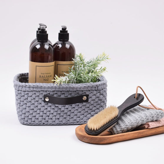 

Aufbewahrungskorb mit Lederboden Rechteckig - Groß
1