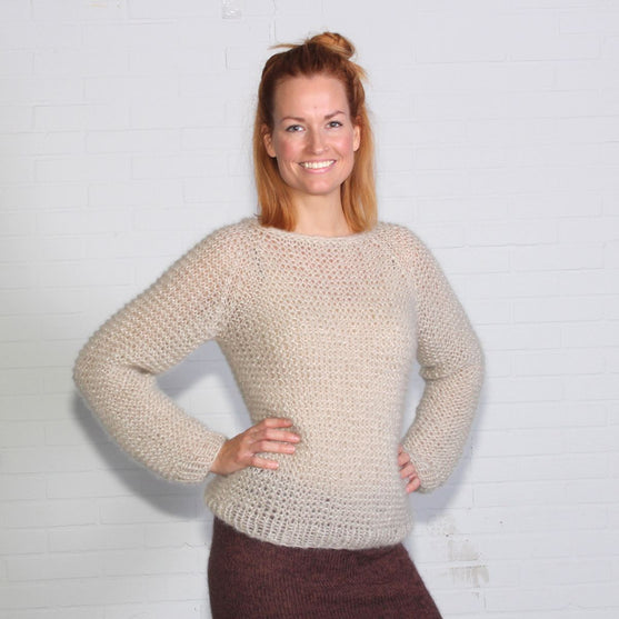 

Rechts gestrickter Pullover
1
