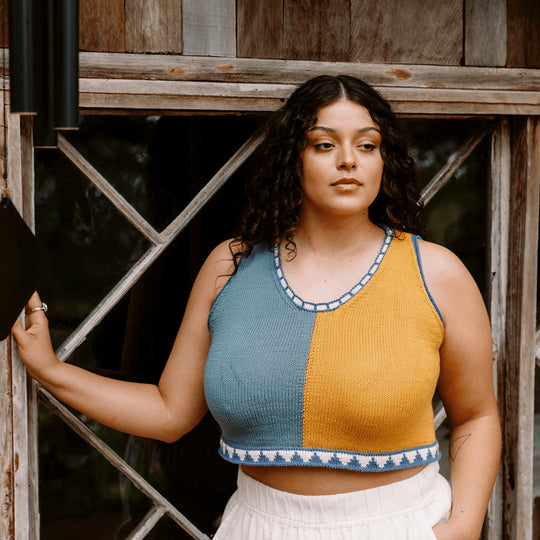 Bevelled Tank - Ärmelloses Top mit Intarsien