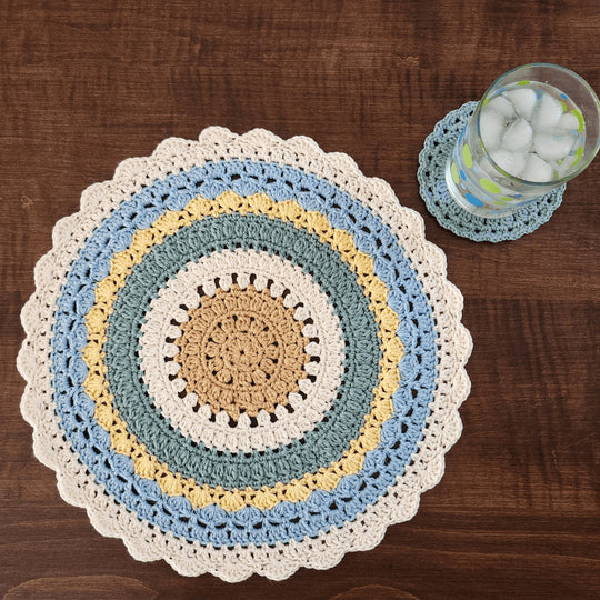 Spring Mandala - Platzdeckchen- und Untersetzer-Set