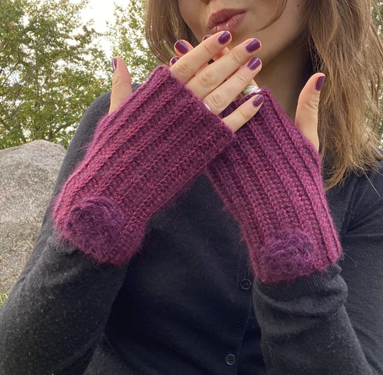 Frozen Rose - Fingerlose Handschuhe