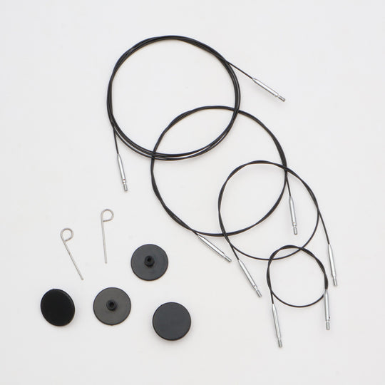Swivel Thin &amp; Flex Seile - Black - KnitPro